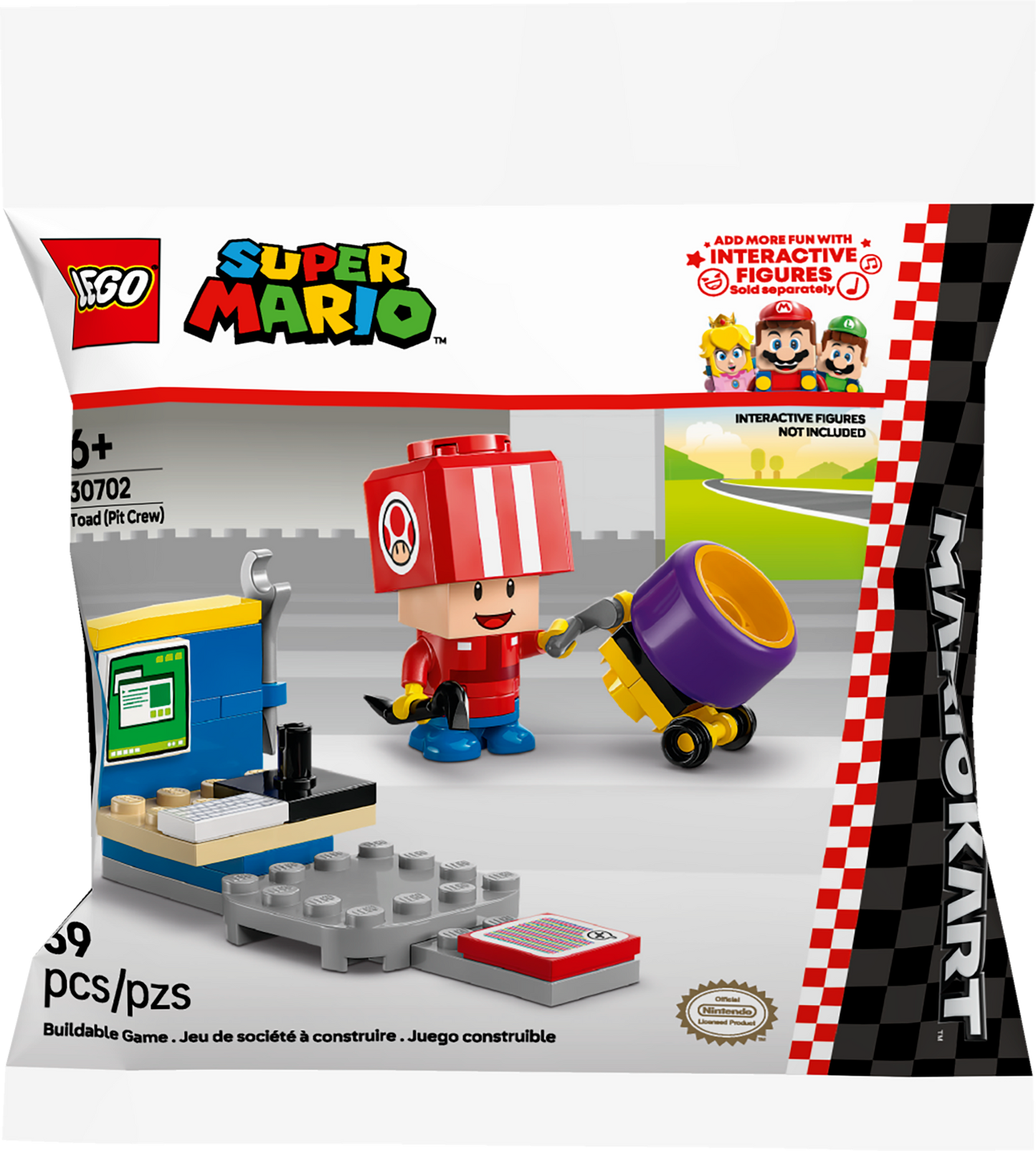 LEGO SUPER MARIO KART TOAD EQUIPO DE MECANICOS