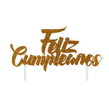 Topper Feliz Cumpleaños Dorado [HM-GOLD-CKT]
