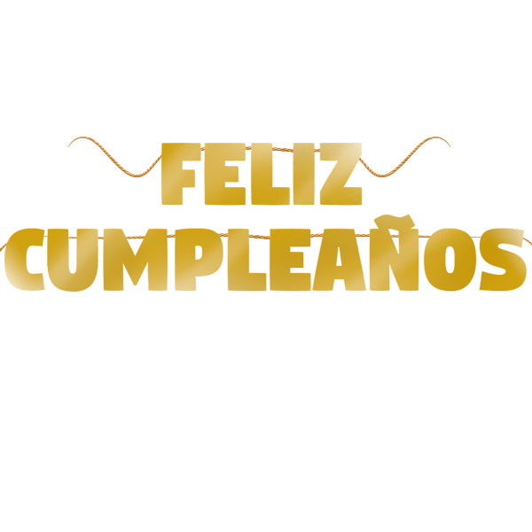 Letrero Feliz Cumpleaños Dorado [HM-GOLD-L243]