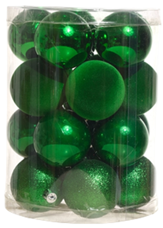 Juego 20 esferas navideñas verde 6cm