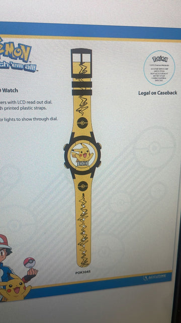 Reloj Pokémon LCD Parpadeante Correa Amarilla [POK3045]