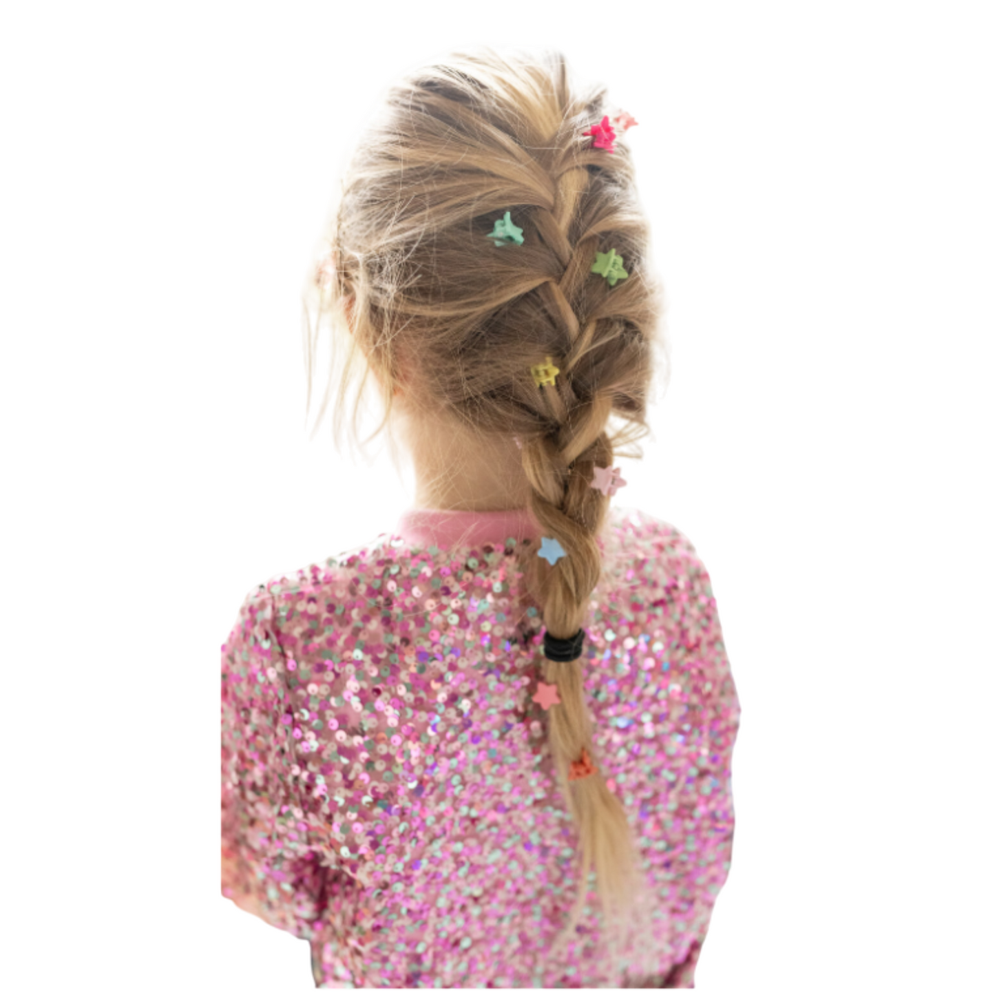 Mini Pinzas para el Cabello Estrella Arcoíris 10 Piezas [88084]