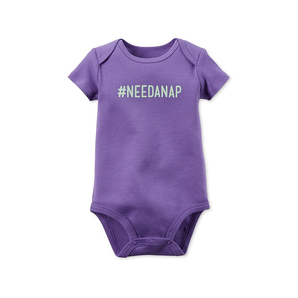 S16 SLOGAN GIRL SS PURPLE NEED A NAP