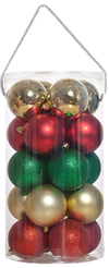 Juego 20 esferas navideñas rojo/verde/dorado 8cm