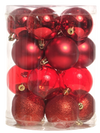 Juego 20 esferas navideñas rojo 6cm