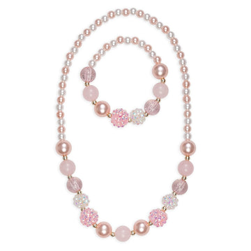Collar y Brazalete Perlas Rosadas [86109]