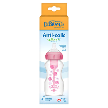 Botella de Cuello Ancho Options+ Deco Floral Rosa 9 oz 1 Unidad [WB91801-INTLX]