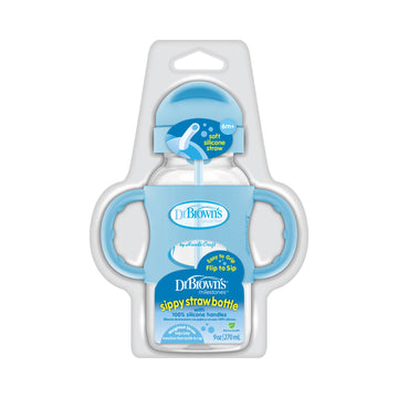Botella B-Ancha con Pajilla + Asas Celeste 9 oz [WB91012]