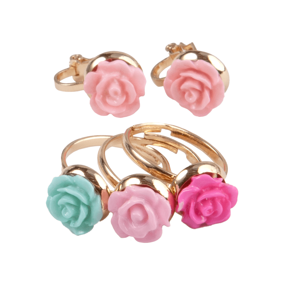 Set de Anillo y Arete de Rosas [90204]
