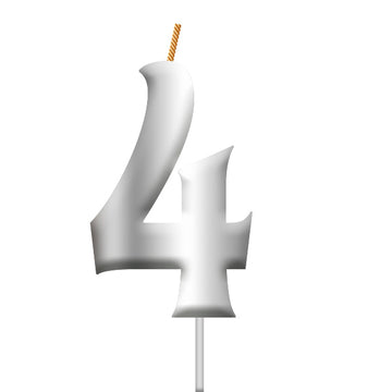 Vela Plateada Número 4 [HM-VLS-VLS4]