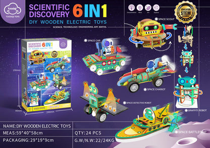 6 en 1 Juguetes Eléctricos de Madera de Bricolaje [TYZ-6484A]