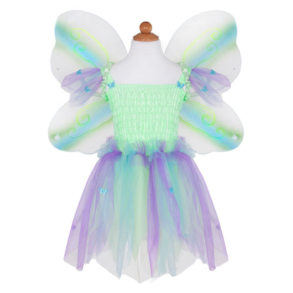 Vestido Mariposa con Alas y Varita Verde Talla 5-6 [35905]