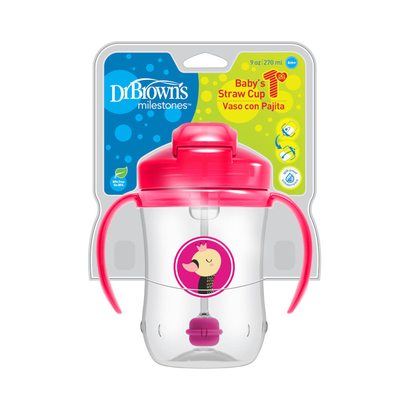 Vaso con Pajilla Baby 9 oz Rosada [TC91101-INTL]