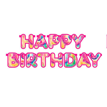 Letrero Feliz Cumpleaños Tie Dye [CA-TDY-LE]