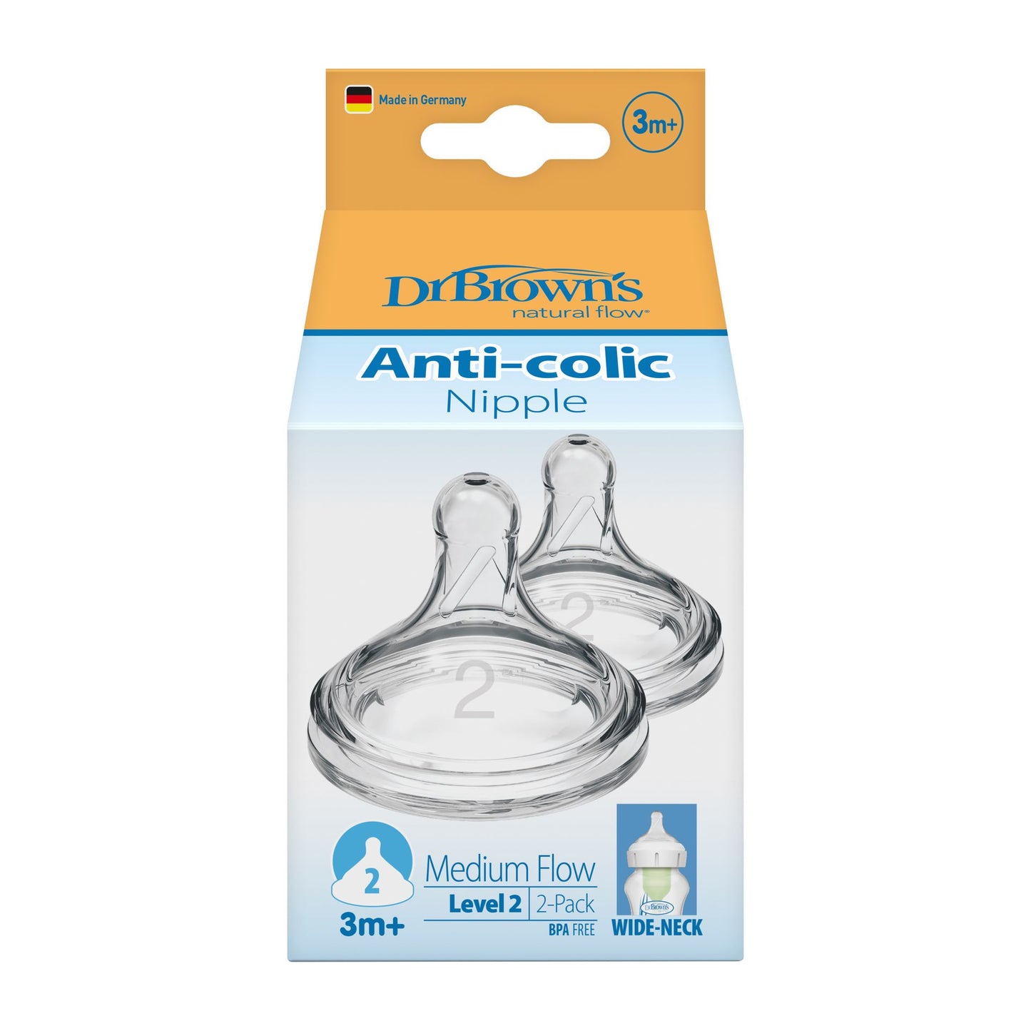 Tetina B-Ancha Options+ Nivel 2 2 Piezas [WN2201-INTL]