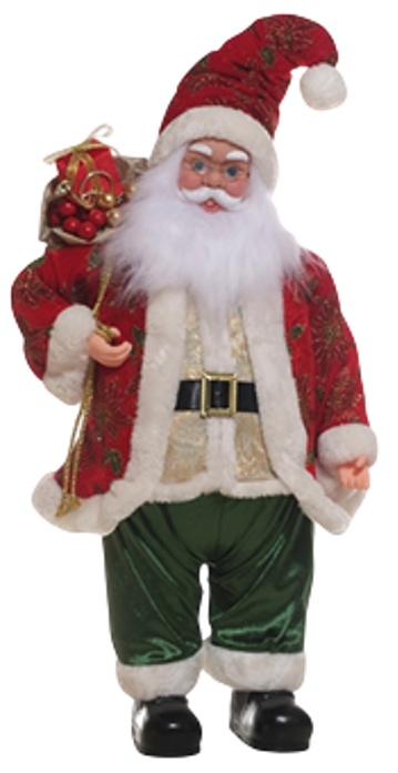 Figura Santa c/música mov. rojo/verde 71cm