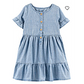 FA23 TG WOVEN DRESS CHAMBRAY SOLID DRESS