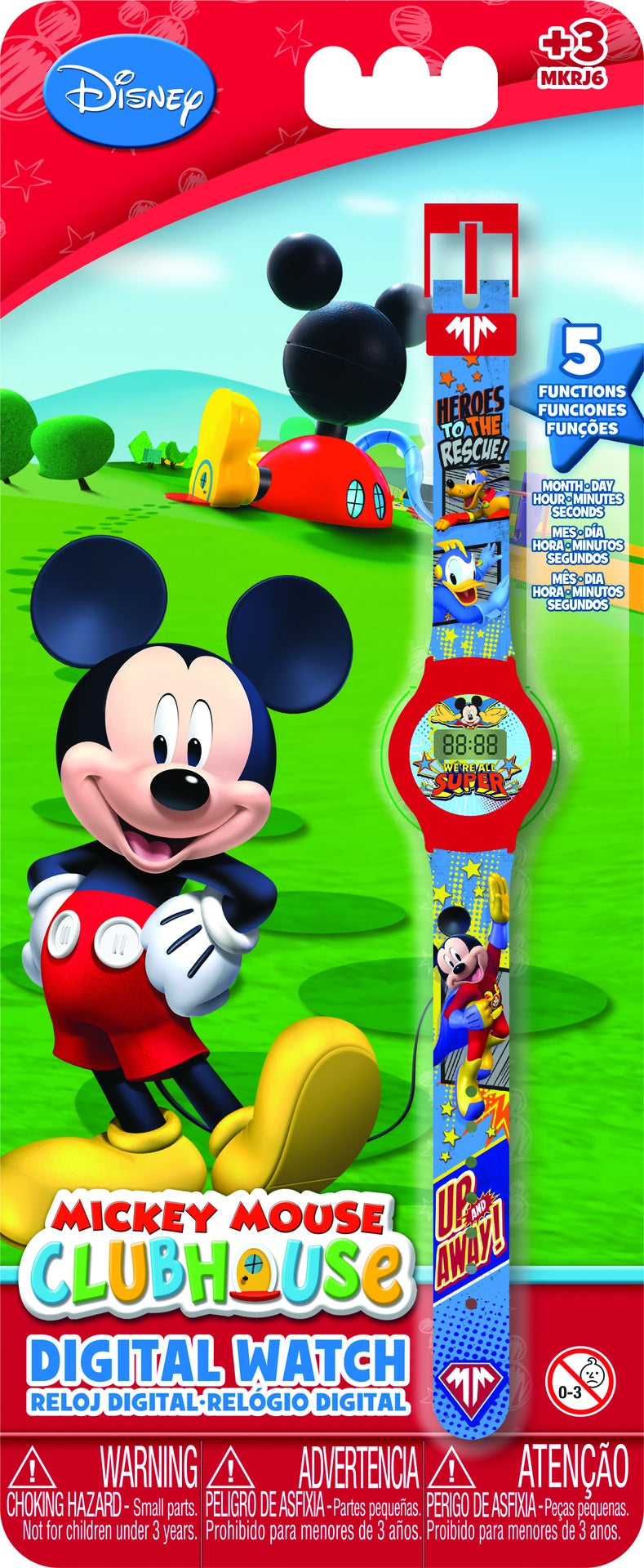 Reloj LCD Mickey 5 Funciones [MKRJ6]