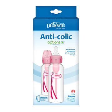 Biberón B-Estrecha Options+ Rosado 8 oz 2 Piezas [SB82305-ESX]